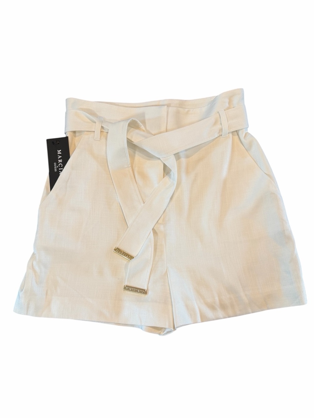 🆕 Marciano by Guess Martina Belted Pale Pearl Color High Rise Shorts Sz 6